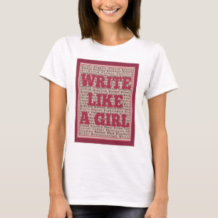 Schreiben Sie wie ein Mädchen-Lippenstift T-Shirt