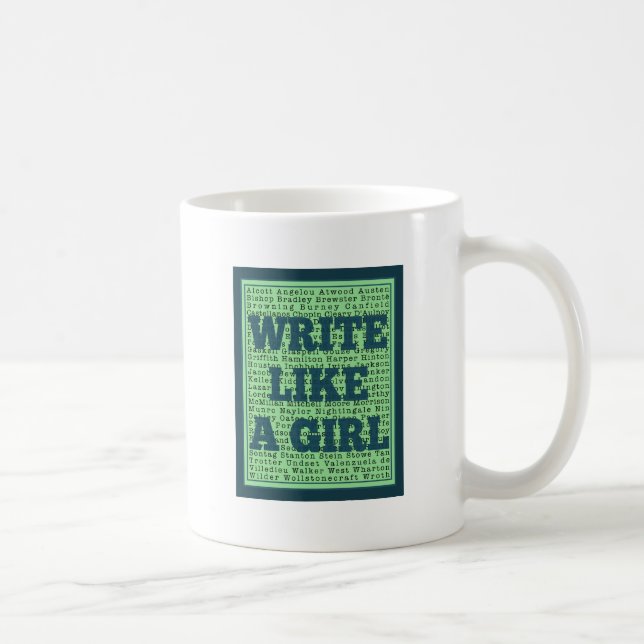 Schreiben Sie wie ein Mädchen-Pfau Kaffeetasse (Rechts)