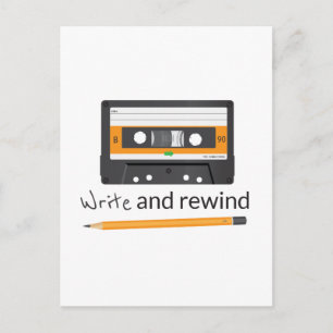 Schreiben und zurückspulen mit Bleistift und Kompa Postkarte