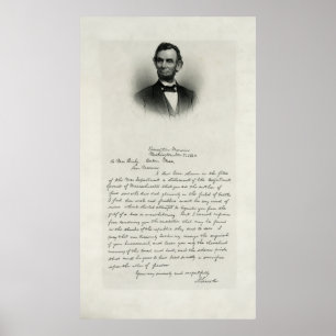 SCHREIBEN VON ABRAHAM LINCOLN ZUR ZIVILEN KRIEGSMU POSTER