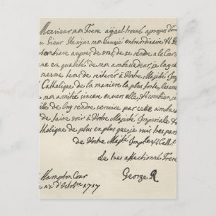 Schreiben von George I an Charles VI Postkarte
