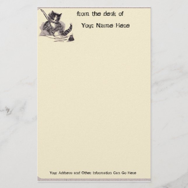 Schreiben von Katzenstationery Briefpapier (Vorderseite)