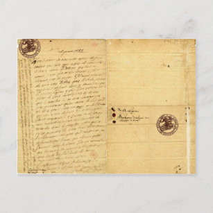 Schreiben von Michel de Montaigne 1585 Postkarte