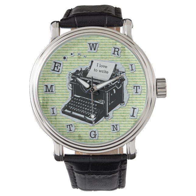 Schreiben von Schreibmaschinen für benutzerdefinie Armbanduhr (Vorderseite)