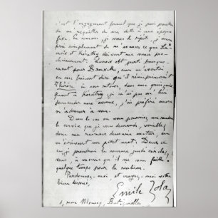 Schreiben von Zola an Edouard Manet 1868 Poster