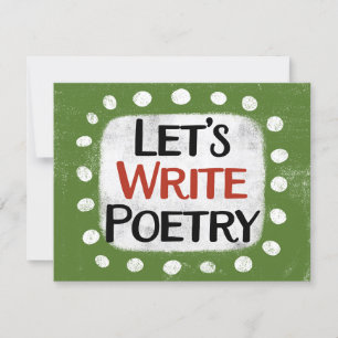 Schreiben wir Poesie-Grußkarte Karte