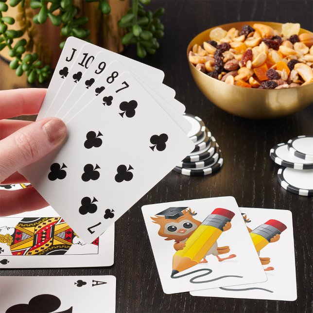 Schreibende Eule Spielkarten (Von Creator hochgeladen)