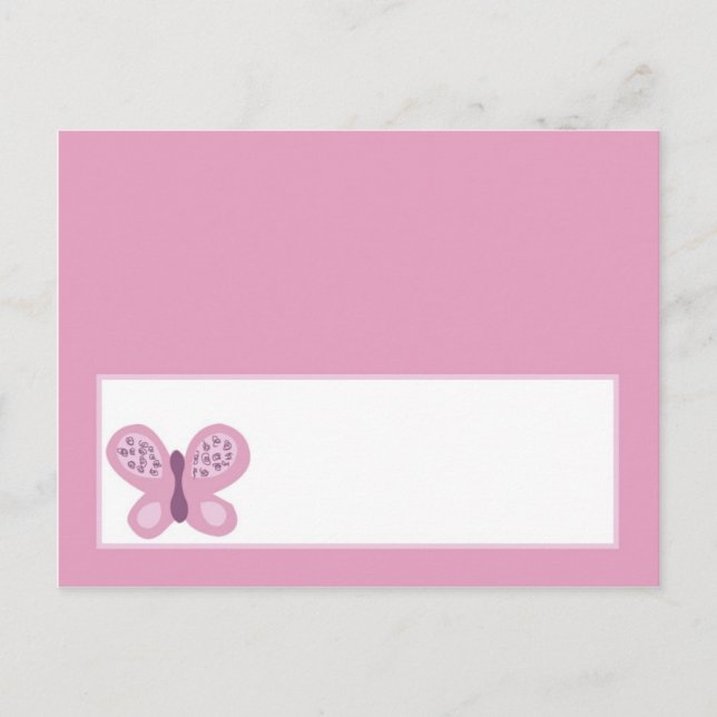 Schreibende Platzkarte Zucker-Schmetterling Postkarte (Vorderseite)
