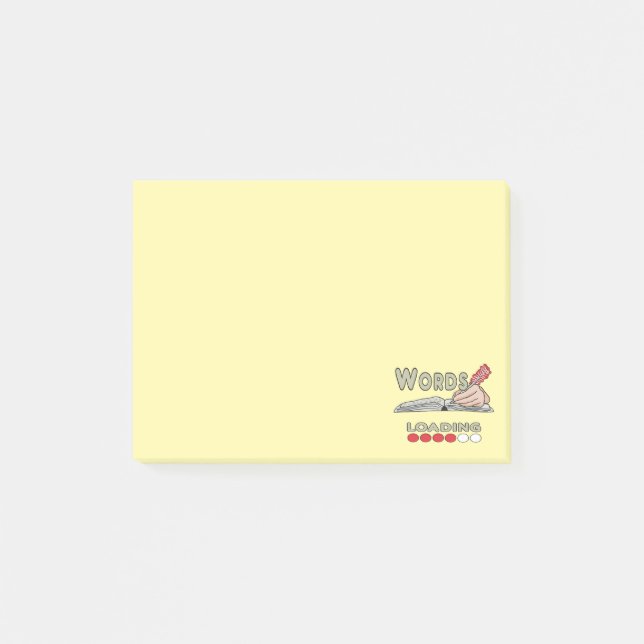 Schreibende Wörter Post-it Klebezettel (Vorderseite)