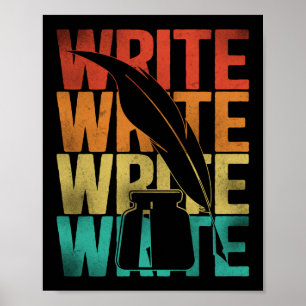 Schreibender Autor Schreibe Retro Vintage Poster