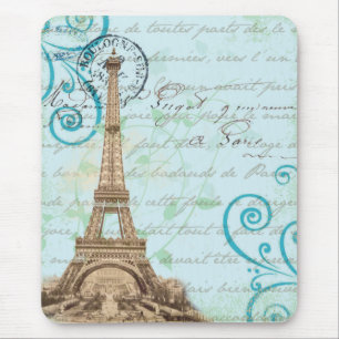 Schreibens-Aqua-Mausunterlage Paris Vintage Mousepad