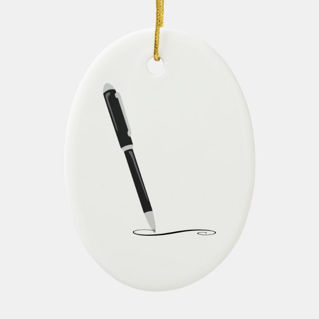 Schreibens-Stift Keramik Ornament (Vorne)
