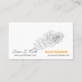 Schreibens-Stift-Klassiker, der Pfau-Federn Visitenkarte