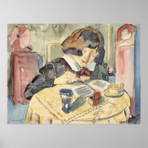 Schreibensmädchen (Sonia Gramatte) durch Walter Poster