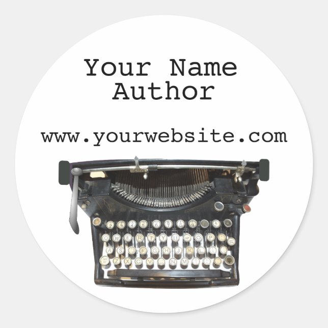 Schreibmaschine für den personalisierten Author-St Runder Aufkleber (Vorderseite)