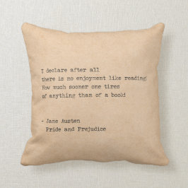 Schreibmaschine Jane Austen, das Zitat liest Kissen