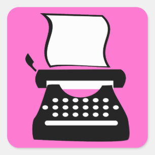 Schreibmaschine - Manuelles Tippen des Schreibens  Quadratischer Aufkleber