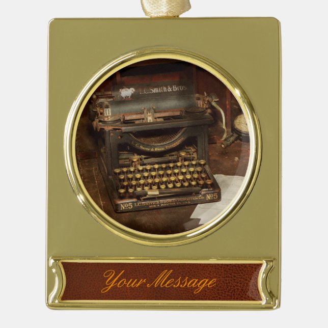 Schreibmaschine - Mein Büro Banner-Ornament Gold (Vorderseite)