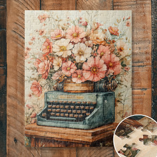 Schreibmaschine mit Blume