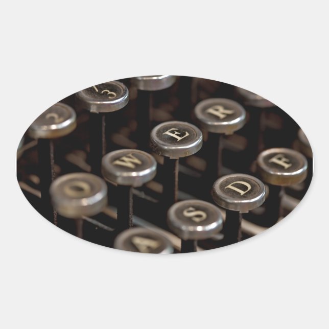 Schreibmaschine Ovaler Aufkleber (Vorderseite)
