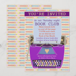 Schreibmaschine Personalisiert Book Club Reading G Einladung