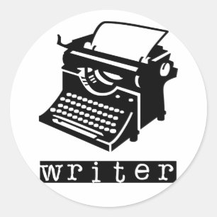 Schreibmaschine Runder Aufkleber