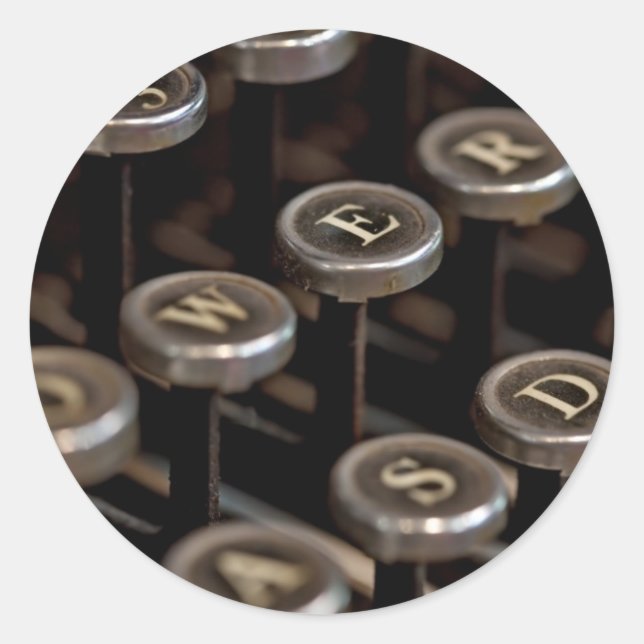 Schreibmaschine Runder Aufkleber (Vorderseite)