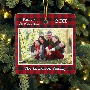 Schreibmaschine Text Frohe Weihnachtsfamilie Foto Keramikornament