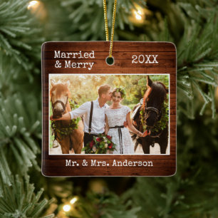 Schreibmaschine Text frohe WeihnachtswoodWedding F Keramikornament