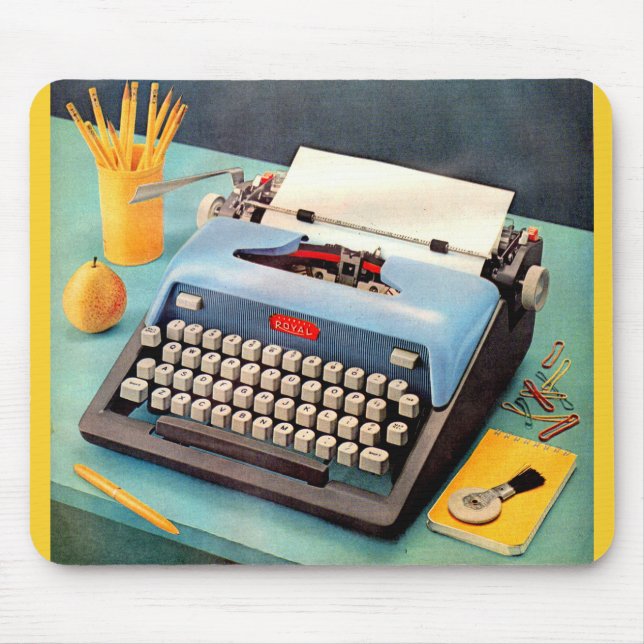 Schreibmaschine und Bild der 50er Jahre Mousepad (Vorne)