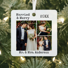 Schreibmaschine Verheiratet und fröhliche Hochzeit Ornament Aus Metall