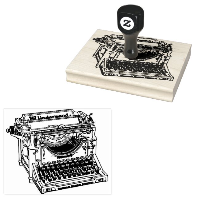 Schreibmaschine Wood Handle Art Briefmarke Gummistempel (Stempel)