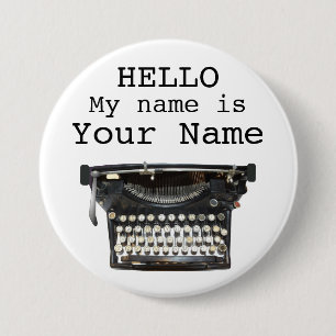 Schreibmaschinen-Autor-Schriftsteller-Name-Etikett Button