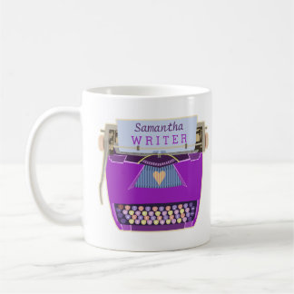 Schreibmaschinen-niedlicher Retro moderner lila Kaffeetasse