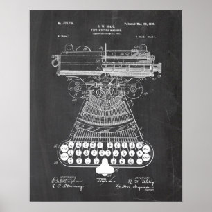 Schreibmaschinen-Patent Poster