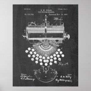 Schreibmaschinen-Patent Poster