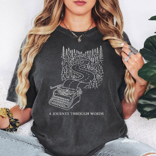 Schreibmaschinen-Straßen-Wald-Kunst T-Shirt