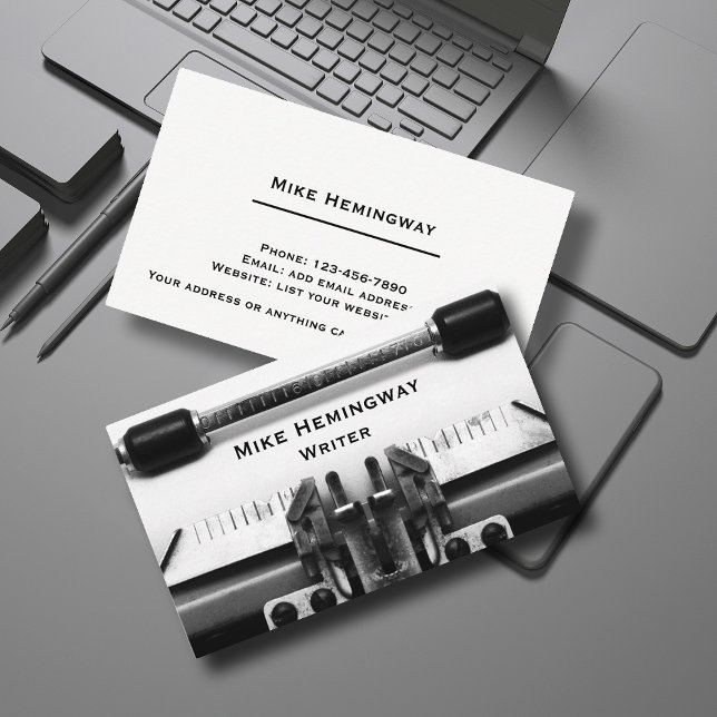 Schreibmaschinendesign für Schriftsteller und Jour Visitenkarte (Von Creator hochgeladen)