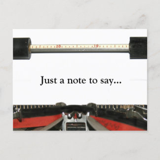 Schreibmaschinenhinweis Postkarte