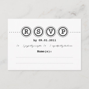 Schreibmaschinenhochzeit-UAWG RSVP Karte