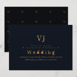 Schreibmaschinenschiff Hochzeitseinladung Gold Tin Einladung