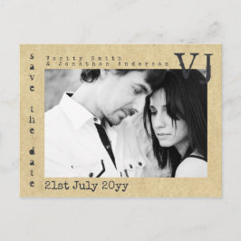 SchreibmaschinenSchriftart Save the Date Hochzeitf Ankündigungspostkarte