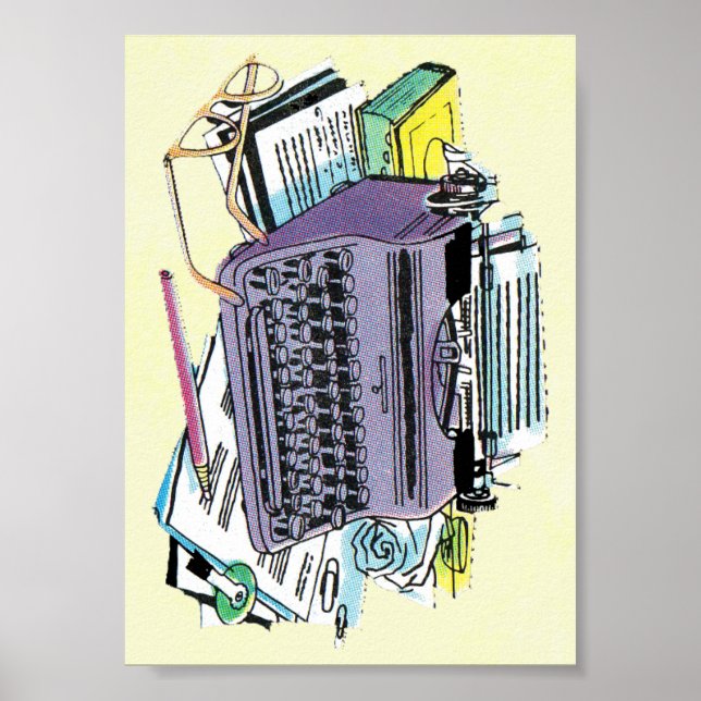Schreibmaschinenstift für Vintage Schreibmaschine Poster (Vorne)