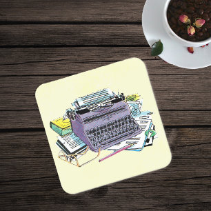 Schreibmaschinenstift für Vintage Schreibmaschine Rechteckiger Pappuntersetzer