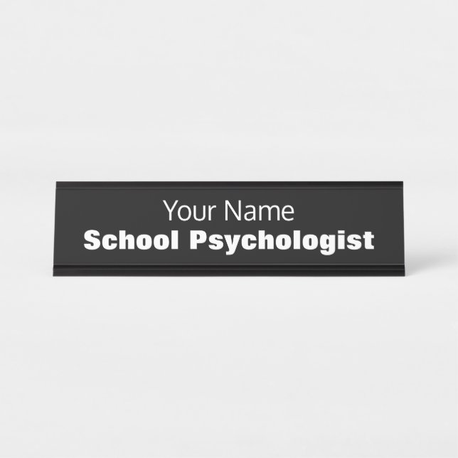 Schreibnamensplatte des modernen Psychologen Schreibtischnamensplakette (Vorderseite )