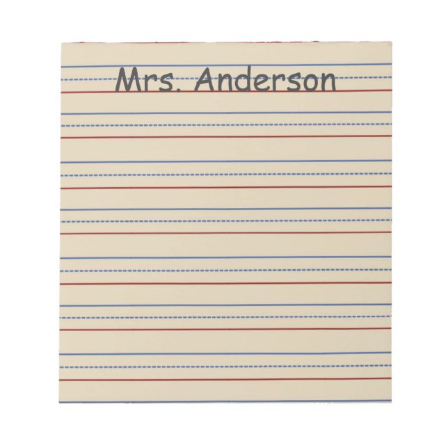Schreibpapier für Grundschulen Notizblock (Vorderseite)