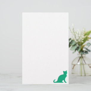 Schreibpapier mit grünem Kätzchen Briefpapier