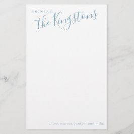 Schreibstation für Dusty Blue Family Name Briefpapier