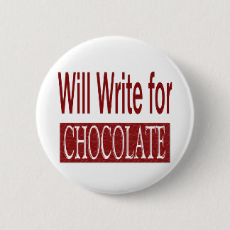 Schreibt für Schokoladen-Geschenk für Verfasser Button