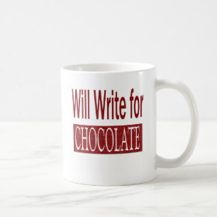Schreibt für Schokoladen-Geschenk für Verfasser Kaffeetasse